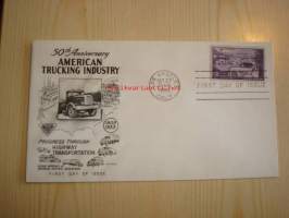 50th Anniversary American Trucking Industry 1903-1953 USA ensipäiväkuori FDC