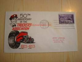 50th Anniversary of the Truckers Association 1903-1953 USA ensipäiväkuori FDC