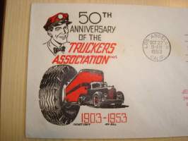 50th Anniversary of the Truckers Association 1903-1953 USA ensipäiväkuori FDC