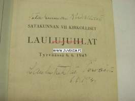 Satakunnan VII kirkolliset laulujuhlat Tyrväässä 6.6.1943 Ohjelma