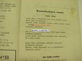 Satakunnan VII kirkolliset laulujuhlat Tyrväässä 6.6.1943 Ohjelma
