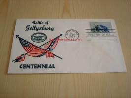 USA:n sisällissota ensipäiväkuori FDC 1963 USA