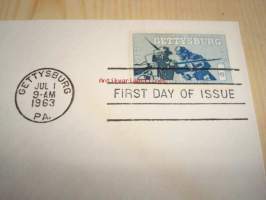 USA:n sisällissota ensipäiväkuori FDC 1963 USA
