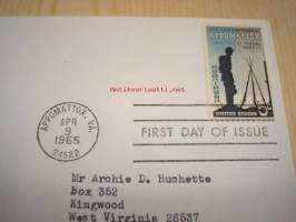 USA:n sisällissota ensipäiväkuori FDC 1965 USA