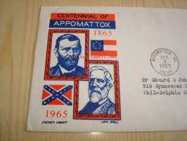 USA:n sisällissota ensipäiväkuori FDC 1965 USA