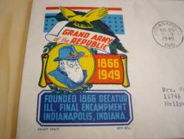 USA:n sisällissota ensipäiväkuori FDC 1949 USA