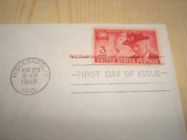USA:n sisällissota ensipäiväkuori FDC 1949 USA