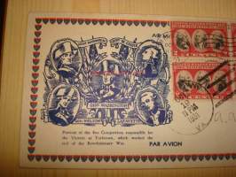 Yorktown 150th Anniversary ensipäiväkuori FDC 1781-1931 USA neljällä postimerkillä hieno ja harvinainen