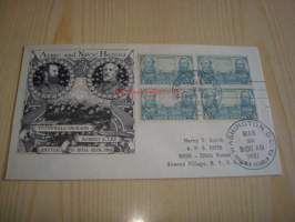 USA:n sisällisota ensipäiväkuori FDC 1937 &quot;Stonewall&quot; Jackson &amp; Robert E. Lee, neljällä postimerkillä
