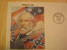 USA:n sisällisota ensipäiväkuori FDC 1955 Robert E. Lee tätä kuorta tehty vain tämä yksi ja ainoa kappale elikkä ainoa maailmassa