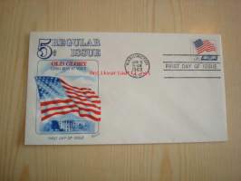 USA:n lippuaihe Old Glory Long May it Wave 1963 USA ensipäiväkuori FDC