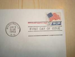 USA:n lippuaihe 1963 USA ensipäiväkuori FDC