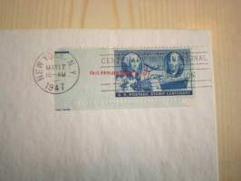Postimerkki 100-vuotta Centenary Postage Stamp Commemorative Issue 1847-1947 USA ensipäiväkuori FDC