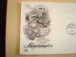 Numismatiikka Numismatic 1991 USA ensipäiväkuori FDC
