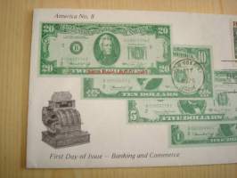 Numismatiikka Banking and Commerce 1975 USA ensipäiväkuori FDC