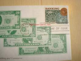Numismatiikka Banking and Commerce 1975 USA ensipäiväkuori FDC