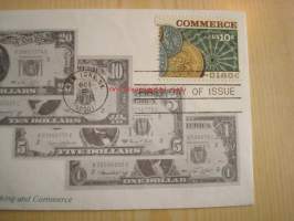 Numismatiikka Banking and Commerce 1975 USA ensipäiväkuori FDC