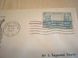 USA:n sisällisota Jackson &amp; Lee 1937 USA ensipäiväkuori FDC Famous Army Officers