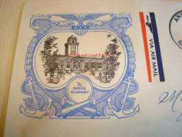 Annapolis The Naval Academy 1937 USA ensipäiväkuori FDC kahdella postimerkillä Farragut &amp; Porter