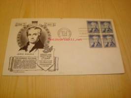 Presidentti VM. James Monroe 1954 USA ensipäiväkuori FDC