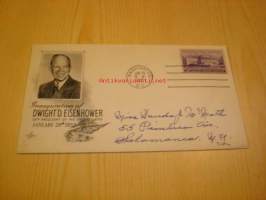 Presidentti Dwight D. Eisenhower 1953 USA ensipäiväkuori FDC