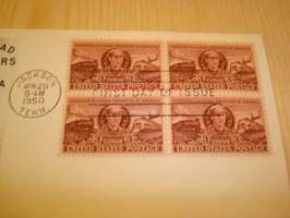 Rautatie juna Railroad Engineers of America USA 1950 ensipäiväkuori FDC neljällä postimerkillä