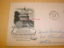 Washington USA 1950 ensipäiväkuori FDC
