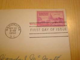 Washington USA 1950 ensipäiväkuori FDC