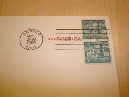 Colorado USA 1959 ensipäiväkuori FDC kahdella postimerkillä