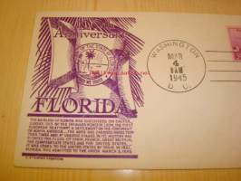 Florida 1945 ensipäiväkuori FDC USA