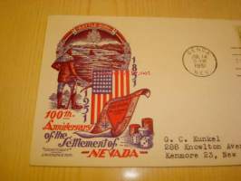 Nevada 1951 ensipäiväkuori FDC USA