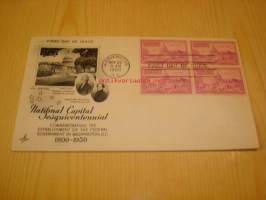Washington 1950 ensipäiväkuori FDC USA neljällä postimerkillä
