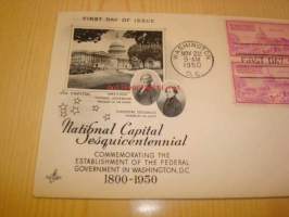 Washington 1950 ensipäiväkuori FDC USA neljällä postimerkillä