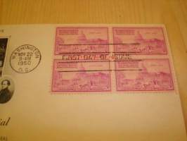 Washington 1950 ensipäiväkuori FDC USA neljällä postimerkillä