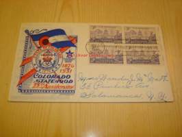 Colorado 1876-1951 ensipäiväkuori FDC USA neljällä postimerkillä