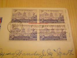 Colorado 1876-1951 ensipäiväkuori FDC USA neljällä postimerkillä