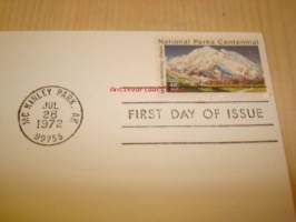 Alaska Mount McKinley National Park Series 1972 ensipäiväkuori FDC USA