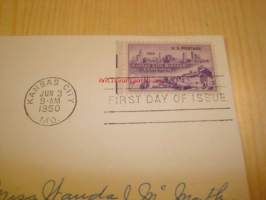 Villi-Länsi Midwest Centenary Kansas City 1850-1950 ensipäiväkuori FDC USA