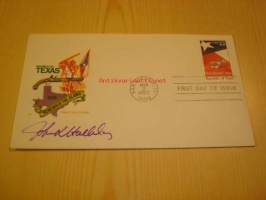 Texas Alamo San Antonio 1986 ensipäiväkuori FDC USA kuoren suunnittelijan nimikirjoituksella harvinainen
