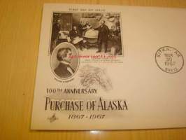 Purschase of Alaska 1867-1967 ensipäiväkuori FDC USA