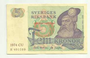 Ruotsi 5 kruunua  1974  seteli