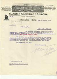 G.Anton Seelemann &amp; Söhne Neustadt Orla 1924   - firmalomake