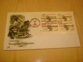 1. maailmansota 1985 USA ensipäiväkuori FDC neljällä postimerkillä