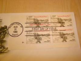 1. maailmansota 1985 USA ensipäiväkuori FDC neljällä postimerkillä