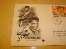 Ritchie Valens ja Otis Redding 1993 USA ensipäiväkuori FDC molempien postimerkillä