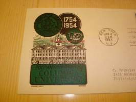 200th Anniversary of Columbia University 1754-1954 USA ensipäiväkuori FDC