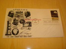 Apollo 8 Nasa 1969 USA ensipäiväkuori FDC astronautit James Lovell, Frank Borman ja William Anders