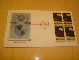 Apollo 8 Mission Nasa 1969 USA ensipäiväkuori FDC neljällä kuu-postimerkillä