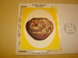 Pueblo Indian Pottery 1977 USA ensipäiväkuori FDC Amerikan intiaani