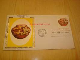 Pueblo Indian Pottery 1977 USA ensipäiväkuori FDC Amerikan intiaani